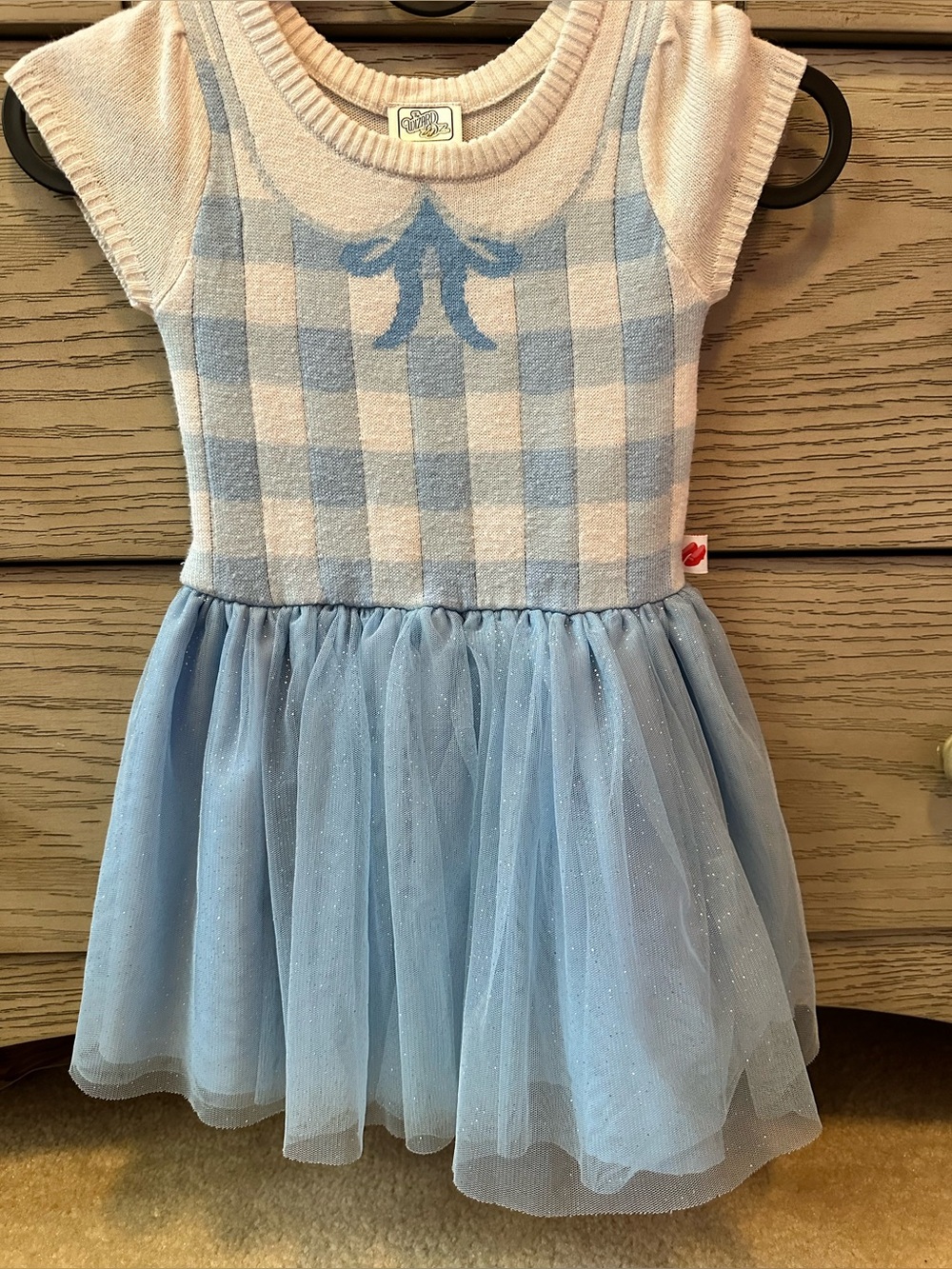 Blue Gingham Tulle Kids Casual Dress - Brand: